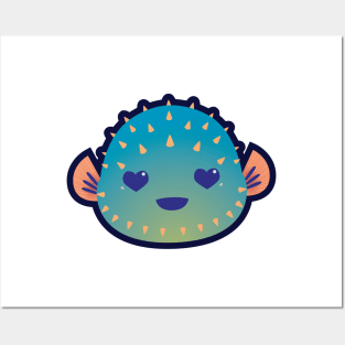 Love-struck Puffer Fish Posters and Art